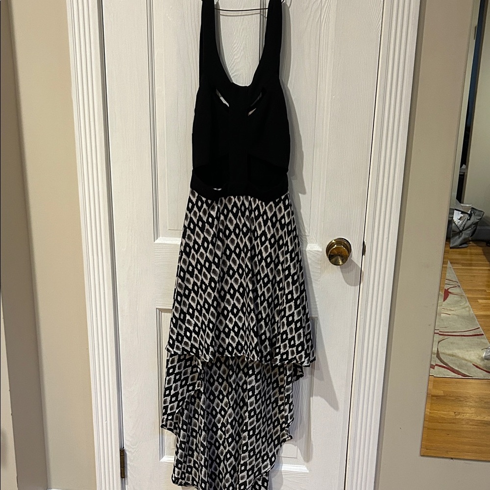 Reverse Black and White High Low Sundress